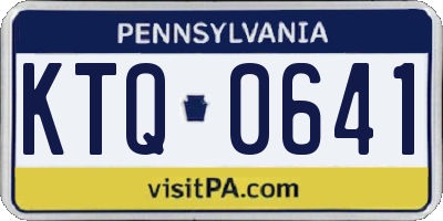 PA license plate KTQ0641