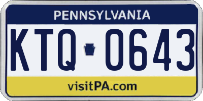 PA license plate KTQ0643