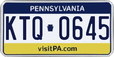 PA license plate KTQ0645
