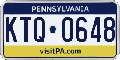 PA license plate KTQ0648
