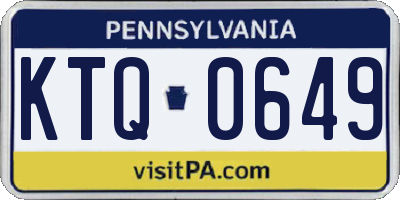 PA license plate KTQ0649