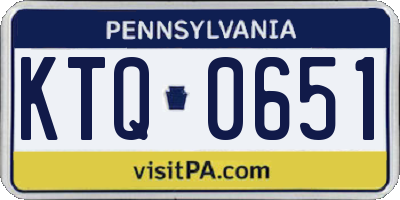 PA license plate KTQ0651