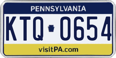 PA license plate KTQ0654