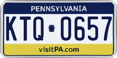 PA license plate KTQ0657