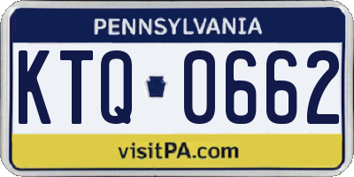 PA license plate KTQ0662