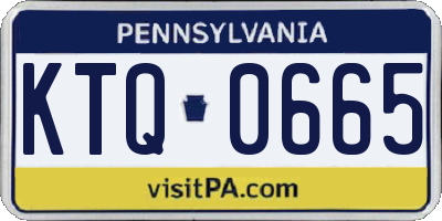 PA license plate KTQ0665