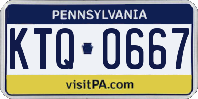 PA license plate KTQ0667