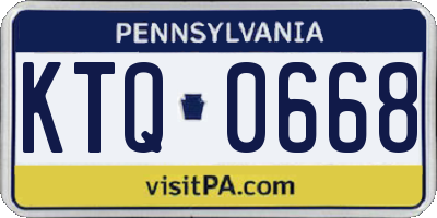 PA license plate KTQ0668
