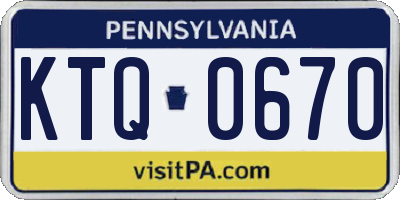 PA license plate KTQ0670