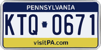 PA license plate KTQ0671