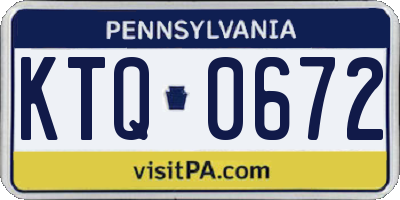 PA license plate KTQ0672