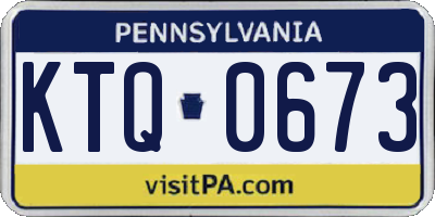 PA license plate KTQ0673