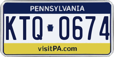 PA license plate KTQ0674