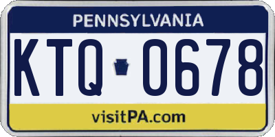 PA license plate KTQ0678