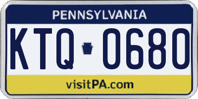 PA license plate KTQ0680