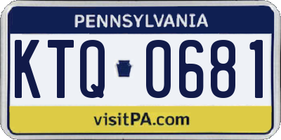 PA license plate KTQ0681