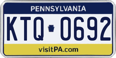 PA license plate KTQ0692