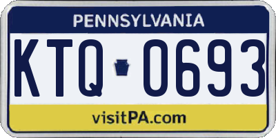PA license plate KTQ0693
