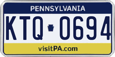 PA license plate KTQ0694