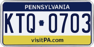 PA license plate KTQ0703