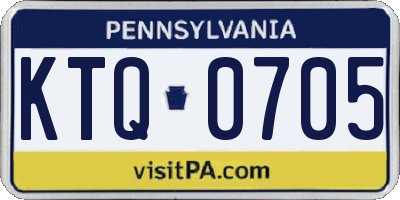 PA license plate KTQ0705