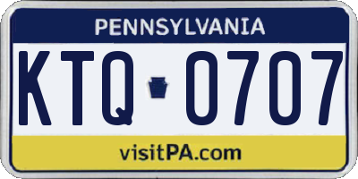 PA license plate KTQ0707