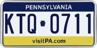 PA license plate KTQ0711