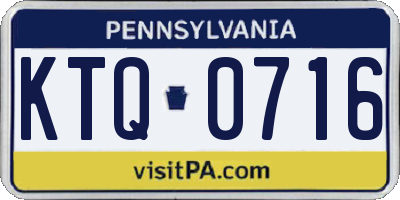 PA license plate KTQ0716