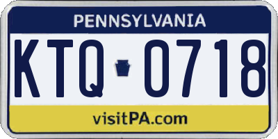 PA license plate KTQ0718
