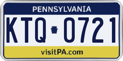 PA license plate KTQ0721