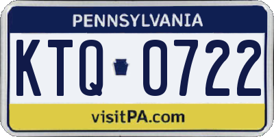 PA license plate KTQ0722