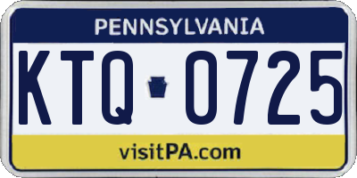 PA license plate KTQ0725