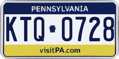 PA license plate KTQ0728