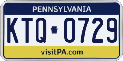 PA license plate KTQ0729