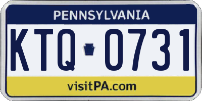 PA license plate KTQ0731