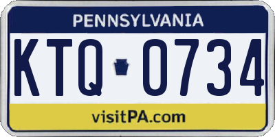PA license plate KTQ0734
