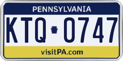 PA license plate KTQ0747