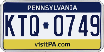 PA license plate KTQ0749