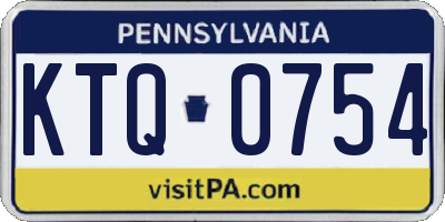 PA license plate KTQ0754