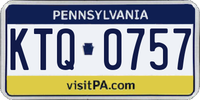 PA license plate KTQ0757