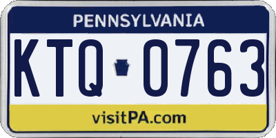 PA license plate KTQ0763