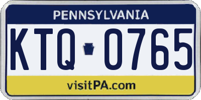 PA license plate KTQ0765