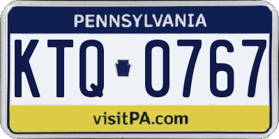 PA license plate KTQ0767