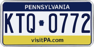 PA license plate KTQ0772