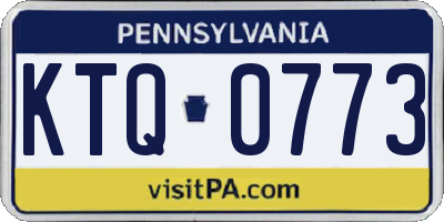 PA license plate KTQ0773