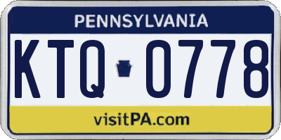 PA license plate KTQ0778