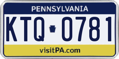 PA license plate KTQ0781