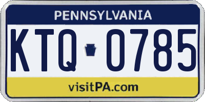 PA license plate KTQ0785