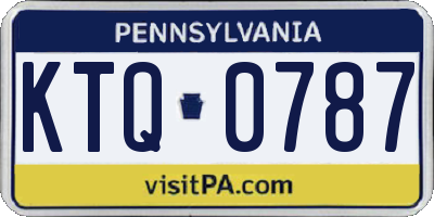 PA license plate KTQ0787