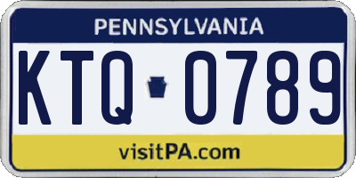 PA license plate KTQ0789